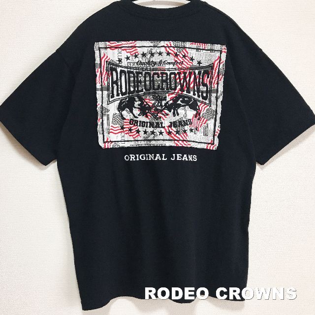 レディース【RODEO CROWNS】デニムポケ 刺繍ロゴ ビックTシャツ タグ付未使用