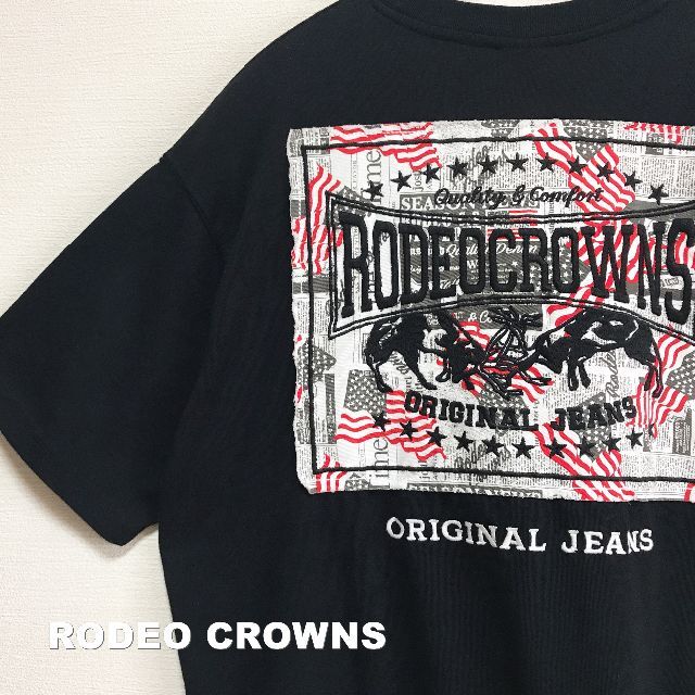 RODEO CROWNS(ロデオクラウンズ)の【RODEO CROWNS】デニムポケ 刺繍ロゴ ビックTシャツ タグ付未使用 レディースのトップス(Tシャツ(半袖/袖なし))の商品写真