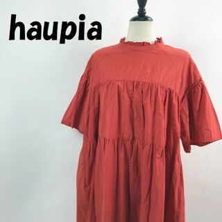 haupia ワンピース ティアードワンピース 半袖 オレンジ サイズ38(ひざ丈ワンピース)