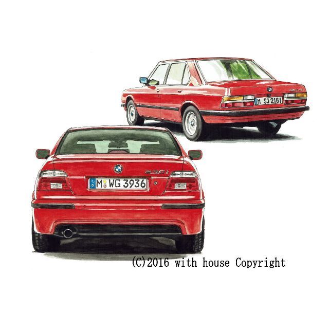 GC-721 BMW530i/524i限定版画サイン額装作家平右ヱ門 1