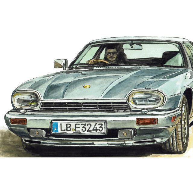 Jaguar(ジャガー)のGC-724ジャガーXJ12/XJS6限定版画サイン額装作家平右ヱ門 自動車/バイクの自動車(カタログ/マニュアル)の商品写真