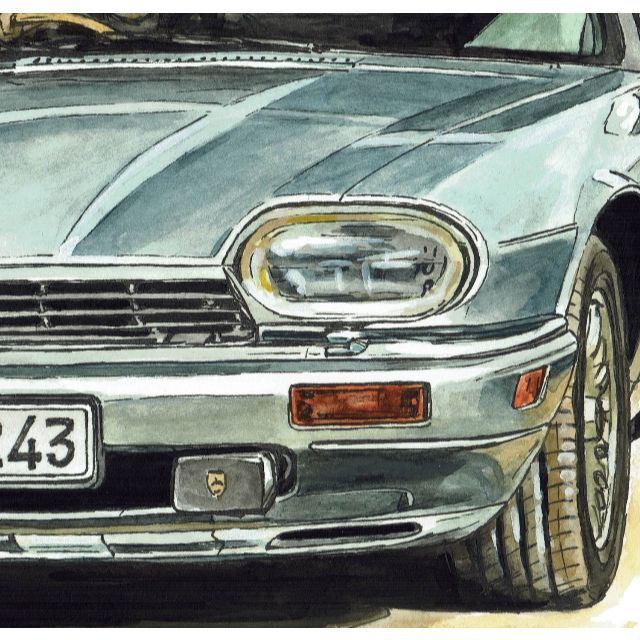 Jaguar(ジャガー)のGC-725 ジャガーXJS6限定版画サイン額装作家平右ヱ門 エンタメ/ホビーの美術品/アンティーク(絵画/タペストリー)の商品写真