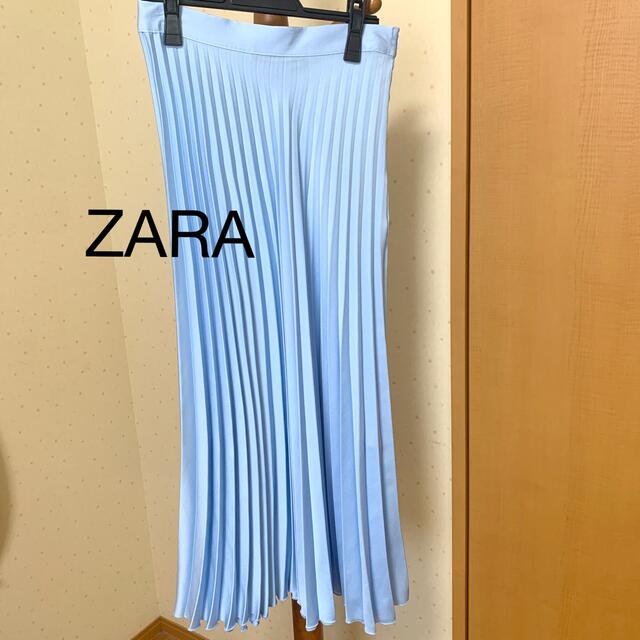 ZARA(ザラ)の【新品/未使用】ZARA プリーツロングスカート 空色 XS レディースのスカート(ロングスカート)の商品写真