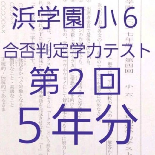 浜学園　小６　2017年版　合否判定学力テスト　中学受験　難関　最難関