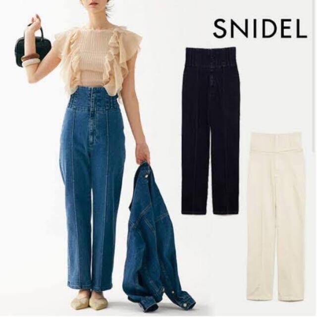 SNIDEL - snidel レースアップデニム BLUEの通販 by みるく's shop ...