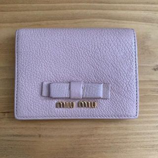 【極美品】MIU MIU ミュウミュウ　折り財布　金具　ロゴグラム　フラップ