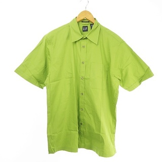ギャップ(GAP)のシャツ ストレッチ 綿混 半袖 M 黄緑 ゆったりシルエット ビッグシルエット(シャツ)