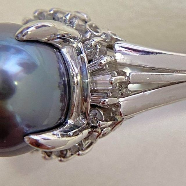Pt900 黒蝶真珠リング 10.1mm D0.23ct サイズ12号 9.8g | labiela.com