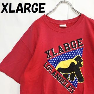 エクストララージ(XLARGE)の【人気】エクストララージ 半袖Tシャツ ビッグロゴ プリント レッド サイズL(Tシャツ/カットソー(半袖/袖なし))