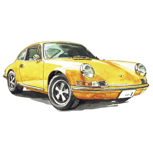 GC-1133ポルシェ911T/カレラ限定版画 直筆サイン額装●作家平右ヱ門