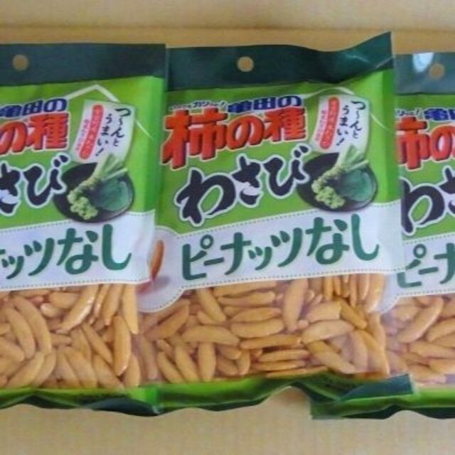 亀田製菓(カメダセイカ)の柿の種 ピーナッツなし わさび100% 115g×3 亀田製菓 食品/飲料/酒の食品(菓子/デザート)の商品写真