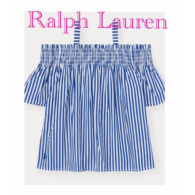 POLO RALPH LAUREN(ポロラルフローレン)のSALE 新品【ポロラルフローレン】コットン オフショルダー トップス キッズ/ベビー/マタニティのキッズ服女の子用(90cm~)(Tシャツ/カットソー)の商品写真