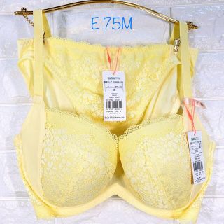 アモスタイル(AMO'S STYLE)のアモスタイル  デイジーレースきゅっと寄せブラ　ブラ＆ショーツセット　E 75M(ブラ&ショーツセット)