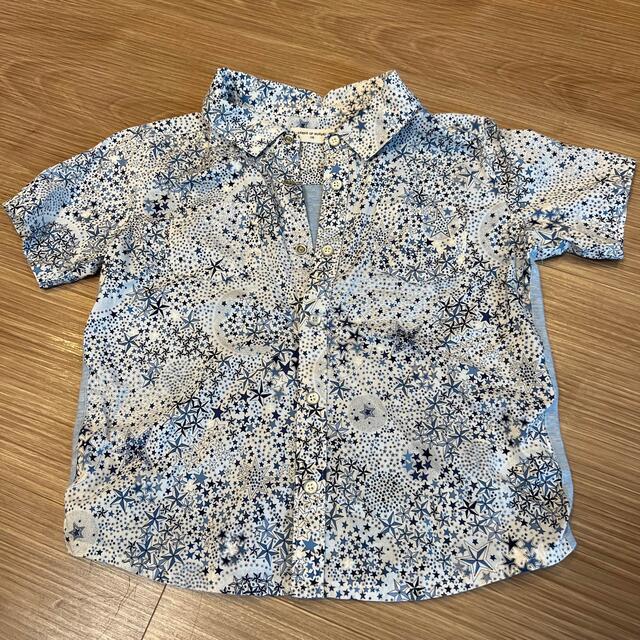 Bonpoint(ボンポワン)のSense of wonderの半袖シャツ　リバティ柄　BOY キッズ/ベビー/マタニティのキッズ服男の子用(90cm~)(Tシャツ/カットソー)の商品写真