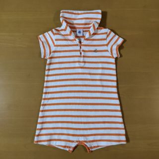 プチバトー(PETIT BATEAU)のプチバトーボーダーロンパース(ロンパース)