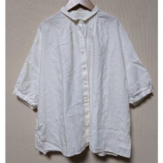 ネストローブ(nest Robe)の※YO-KO様専用※　nest Robe　ミニ襟リネンブラウス　半袖(シャツ/ブラウス(半袖/袖なし))