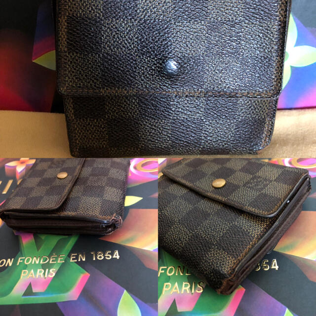 LOUIS VUITTON - ☆正規品☆鑑定済み ヴィトン ダミエ 3つ折り 財布 W ...