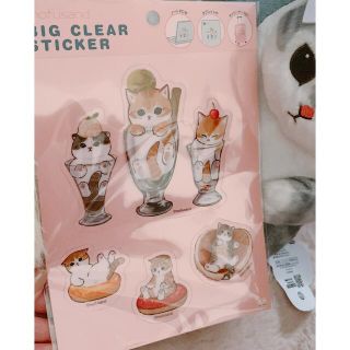 シマムラ(しまむら)の🐾モフサンド　🍩スイーツにゃんこ🍨大カットシール(キャラクターグッズ)