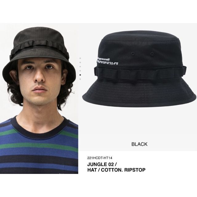 BLACK L 22SS WTAPS JUNGLE 02 / HAT / COT帽子