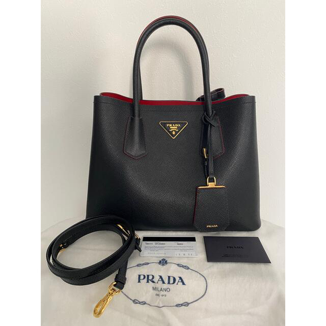 【美品】PRADA bag 黒×赤PRADA