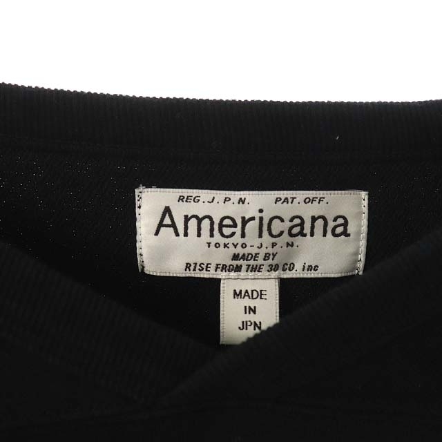 AMERICANA(アメリカーナ)のアメリカーナ ラインデザインスウェットワンピース 膝丈 長袖 黒 レディースのワンピース(ひざ丈ワンピース)の商品写真