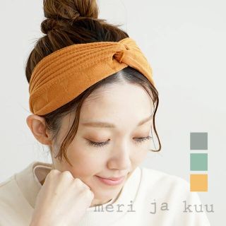 ツムグ(tumugu)のmeri ja kuu メリヤクー　水面に映る街 ヘアバンド　オレンジ(ヘアバンド)