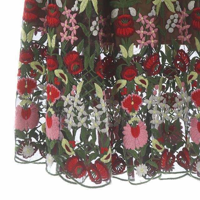 Chesty(チェスティ)のチェスティ 総レーススカート ロング フレア 花柄刺繍 シアー 1 マルチカラー レディースのスカート(ロングスカート)の商品写真