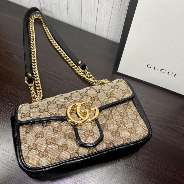 GUCCI グッチ GGマーモント キルティング チェーンショルダー - www