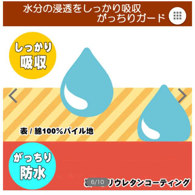 <新品未使用>防水おねしょシーツ　綿100%パイル地　ダブル　サイズ キッズ/ベビー/マタニティの寝具/家具(シーツ/カバー)の商品写真