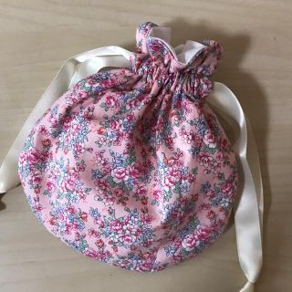 まんまる巾着　ブーケピンク(ポーチ)