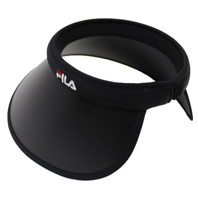 FILA(フィラ)のFILA フィラ サンバイザー ワイドバイザー プリントクリップ★ブラック新品 レディースの帽子(その他)の商品写真