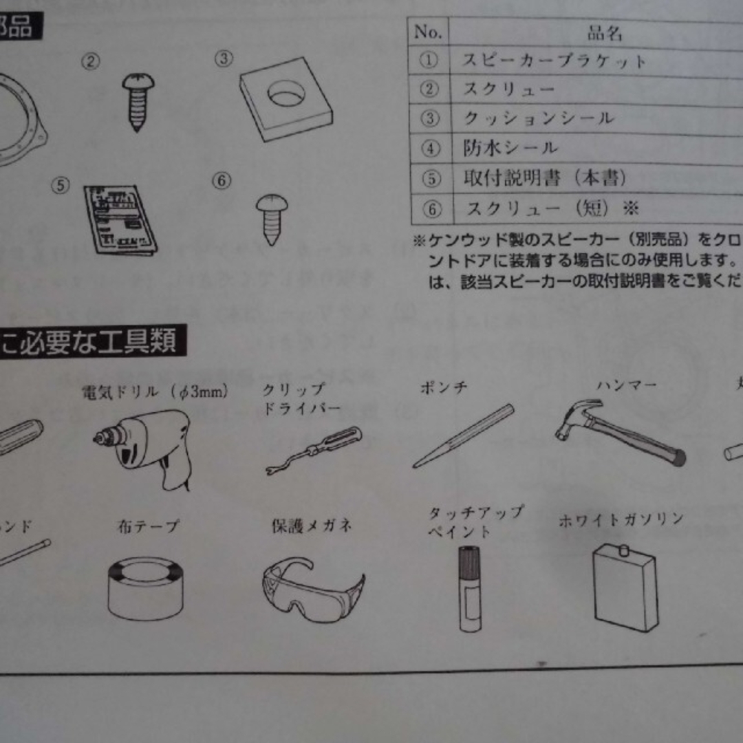 KENWOOD(ケンウッド)の①スズキ 前エブリイ(DA64V)社外Fスピーカー+純正ブラケット+車種別取付説 自動車/バイクの自動車(カーオーディオ)の商品写真