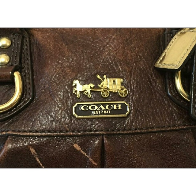 COACH ショルダーバッグ マディソン レザー ブラック 2way 袋付き