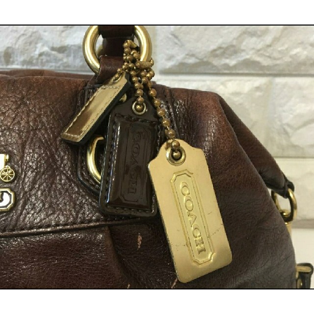 COACH コーチ マディソン 2WAY レザー ショルダーバッグ ミニボストン