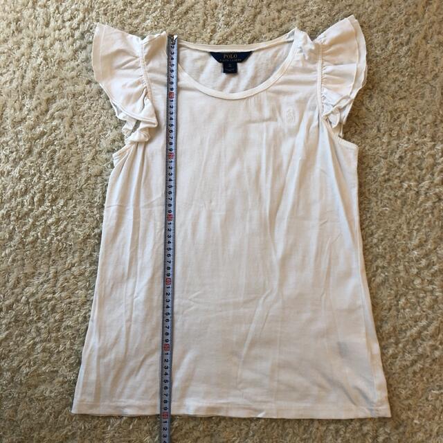 POLO RALPH LAUREN(ポロラルフローレン)のポロ ラルフローレン　袖フリル白色Tシャツ  XL(16)  160cm キッズ/ベビー/マタニティのキッズ服女の子用(90cm~)(Tシャツ/カットソー)の商品写真