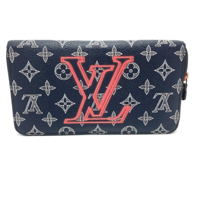 ルイヴィトン LOUIS VUITTON ジッピー オーガナイザー M62931 モノグラム アップサイドダウン インク トラベルケース 長財布 モノグラムキャンバス ネイビー