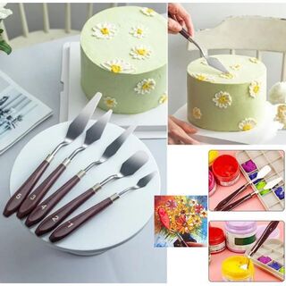 造形用 パレットナイフ 5本セット クリームケーキ 油絵 美術 粘土や陶芸用(調理道具/製菓道具)