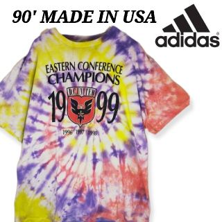 アディダス(adidas)の【希少】90年代 USA製　アディダス　タイダイ　両面プリント　ゆるダボ　フェス(Tシャツ/カットソー(半袖/袖なし))