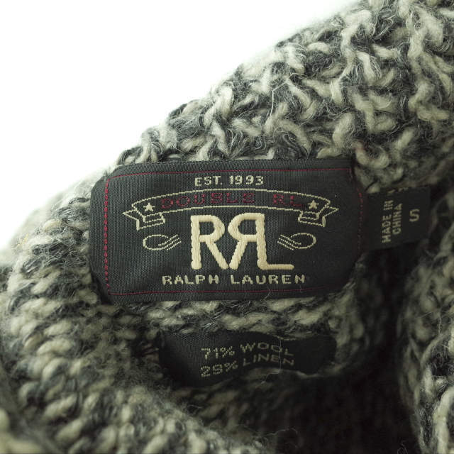 RRL(ダブルアールエル)のRRL ダブルアールエル SHAWL COLLAR MELANGE KNIT ショールカラーメランジニット S グレー セーター Double RL プルオーバー ミックス編み トップス【中古】【RRL】 メンズのトップス(ニット/セーター)の商品写真