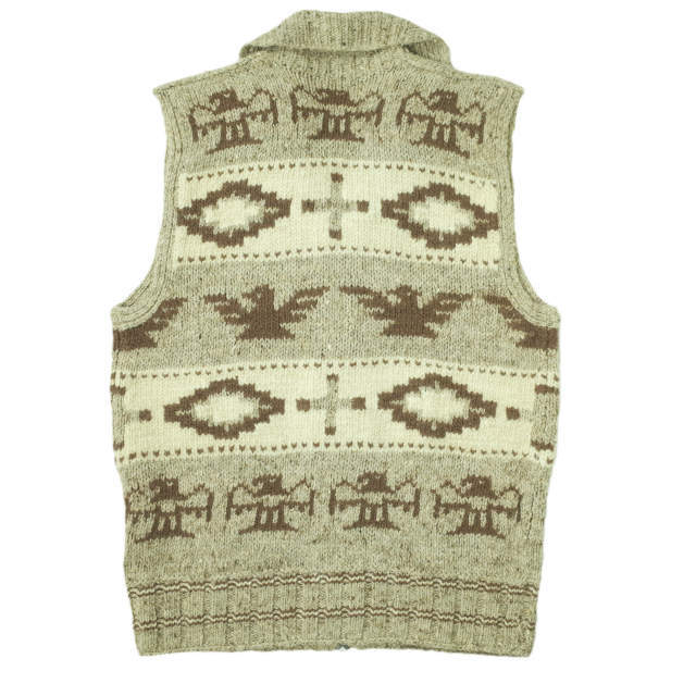 RRL ダブルアールエル COWICHAN HAND KNIT VEST カウチンハンドニットベスト S ベージュ セーター Double RL ジップアップ ショールカラー トップス【RRL】