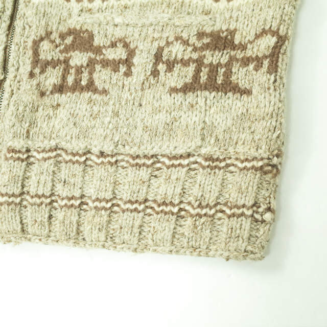 RRL ダブルアールエル COWICHAN HAND KNIT VEST カウチンハンドニットベスト S ベージュ セーター Double RL ジップアップ ショールカラー トップス【RRL】