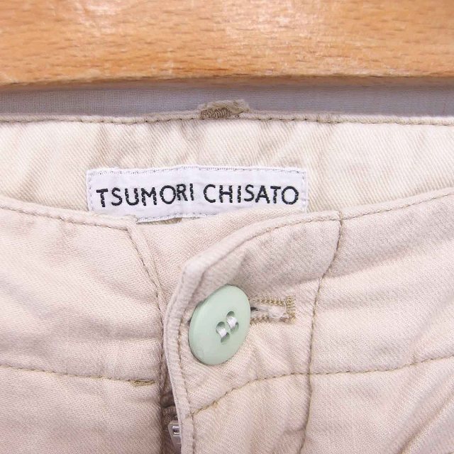 TSUMORI CHISATO(ツモリチサト)のツモリチサト クロップド パンツ ジップフライ 麻 リネン混 2 ベージュ レディースのパンツ(その他)の商品写真