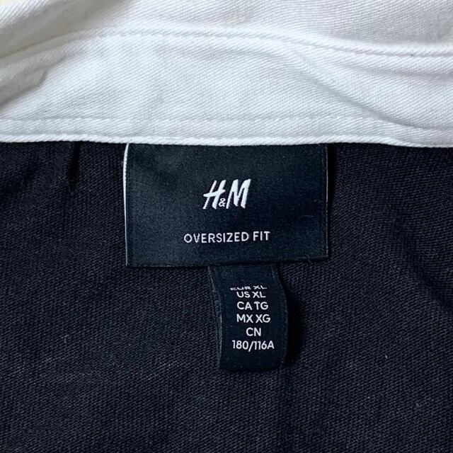 H&M(エイチアンドエム)のH&M(SWE)ビンテージコットンラグビーシャツ　ブラック メンズのトップス(スウェット)の商品写真