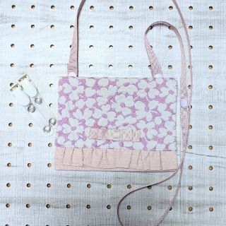 移動ポケット 移動ポシェット チェック&ストライプ マリーフラワー ピンク087 移動ポケット 移動ポシェット チェック&ストライプ マリーフラワー ピンク087
