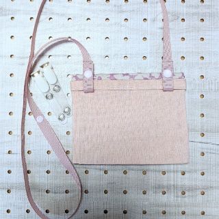 移動ポケット 移動ポシェット チェック&ストライプ マリーフラワー ピンク087 移動ポケット 移動ポシェット チェック&ストライプ マリーフラワー ピンク087
