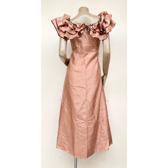 新品 import Hawaii直輸入 薄いテラコッタカラーの光沢ドレス L位 レディースのフォーマル/ドレス(ロングドレス)の商品写真