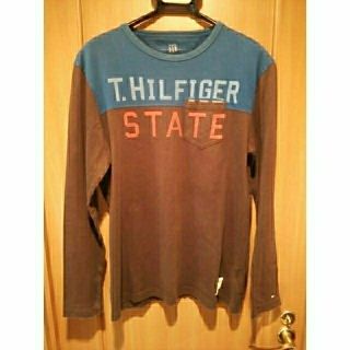 トミーヒルフィガー(TOMMY HILFIGER)のトミーヒルフィガー　バイカラー　胸ポケ　ロンT(Tシャツ/カットソー(七分/長袖))