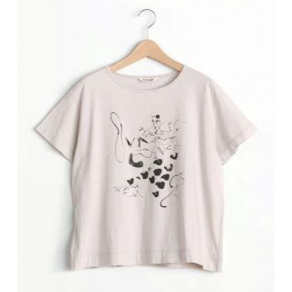 ツムグ(tumugu)のtumugu ツムグ ナチュラルソフト天竺プリントTシャツ　アイボリー(Tシャツ(半袖/袖なし))