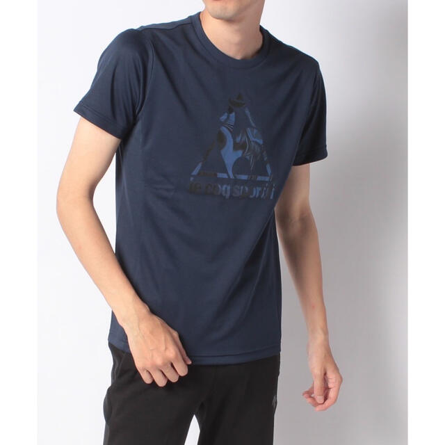 le coq sportif(ルコックスポルティフ)のルコックスポルティフ テニスウェア 半袖Tシャツ紺QTMQJA10 メンズL新品 スポーツ/アウトドアのテニス(ウェア)の商品写真