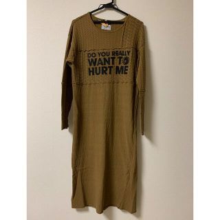 ヒステリックグラマー(HYSTERIC GLAMOUR)の値下げ！ クリーニング済　ヒステリックグラマー ワンピース　ベージュ(ロングワンピース/マキシワンピース)